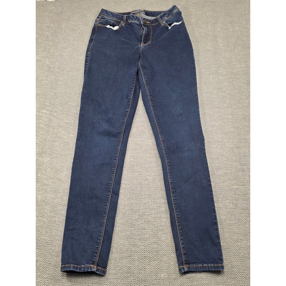 Maurices Curvy Dark Wash Stretch Denim Jeans Womens 3/4 REG Slim Fit